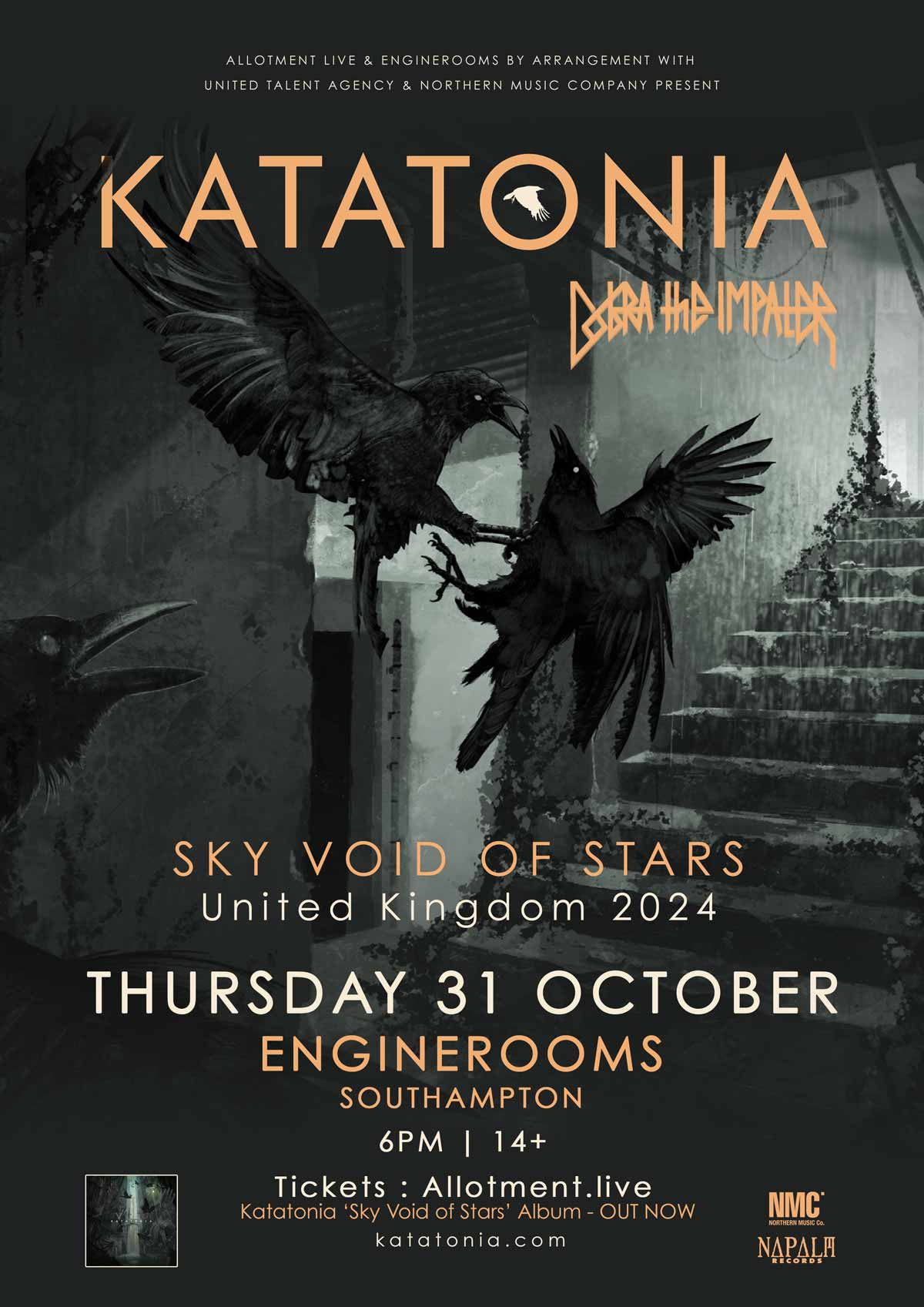 Event - Katatonia – EngineRooms, Southampton Thu, 31 Oct 2024