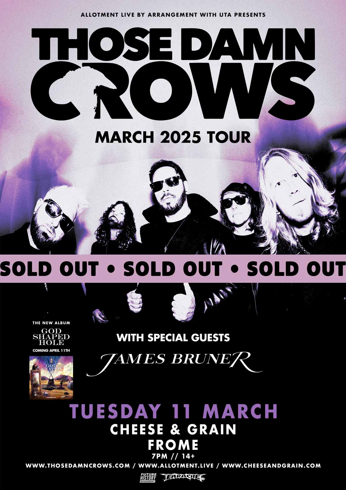Event - Those Damn Crows – Cheese & Grain, Frome Tue, 11 Mar 2025